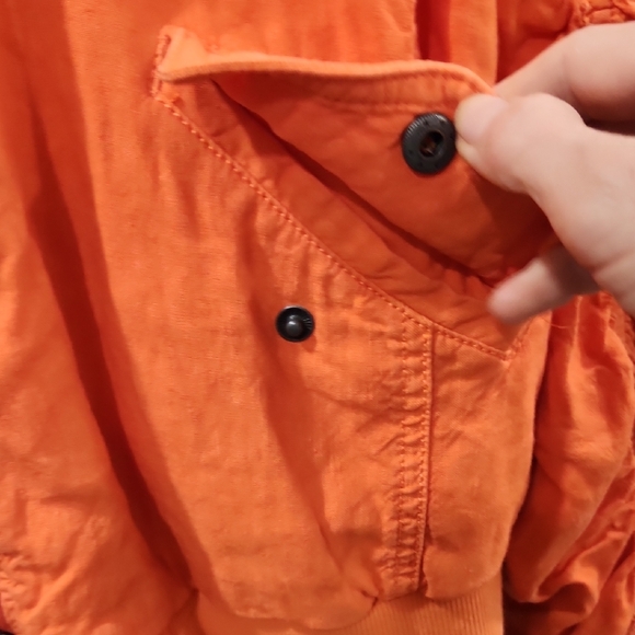 Free People Orange Bomber Jacket - Picture 6 of 9
